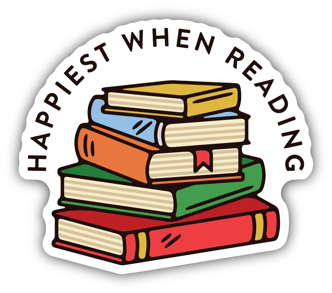 Happiest When Reading Vinyl Sticker