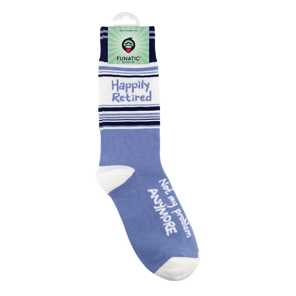 Funatic - About Face Designs - Nice Enough Merch Co Happily Retired - Not My Problem Socks | Funatic