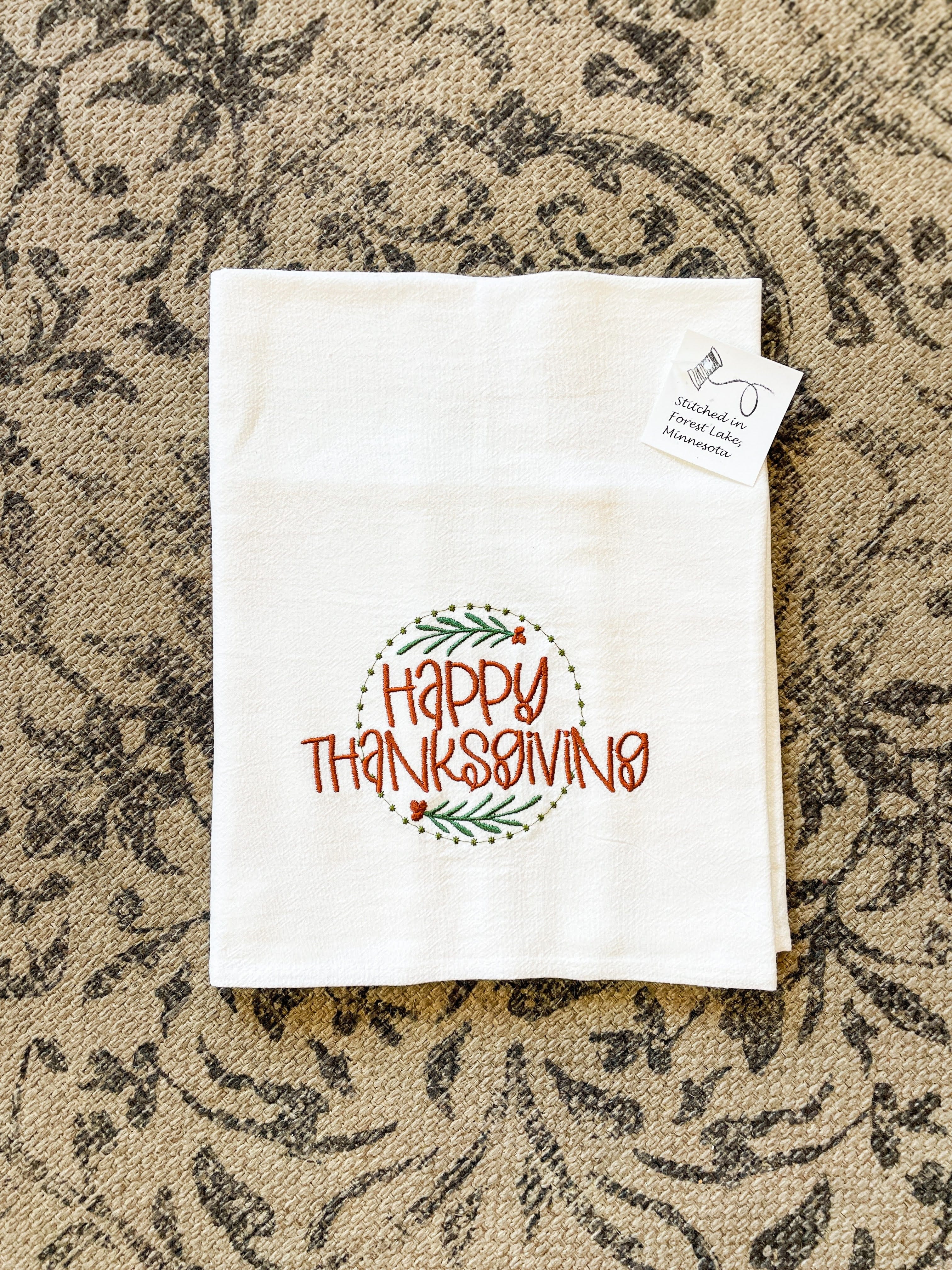 Happy Thanksgiving Tea Towel