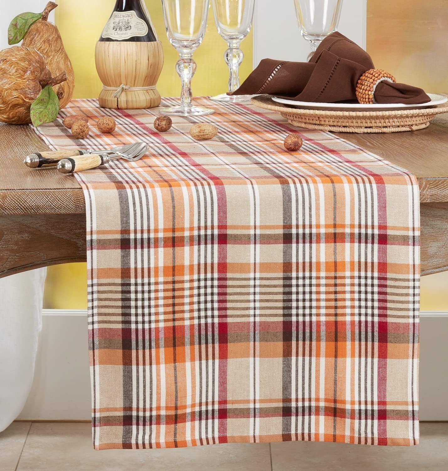 Harvest Tartan Cotton Table Runner