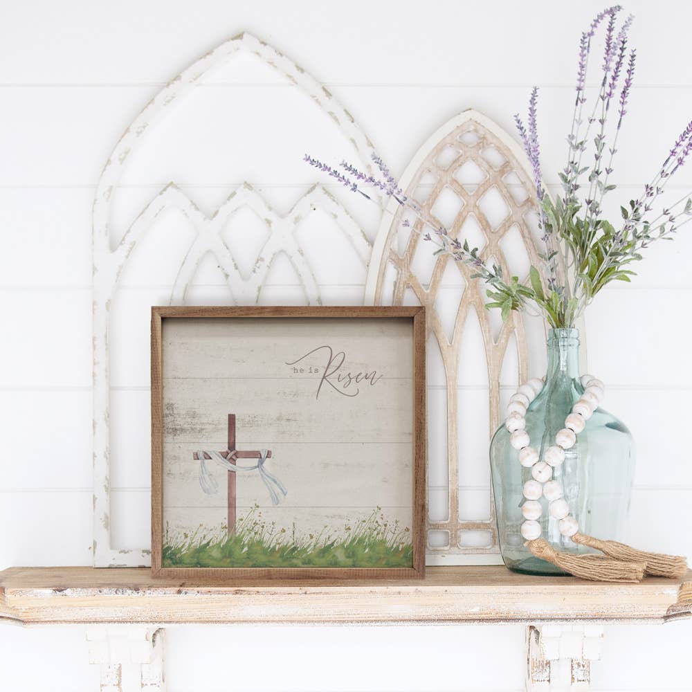 He is Risen Cross Whitewash