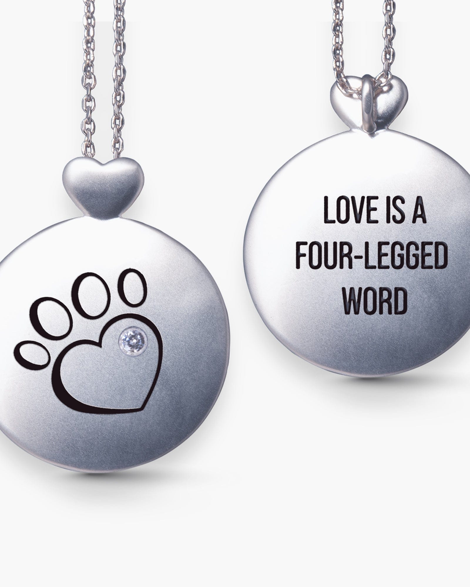 Heart Paw - Love - Necklace - Silver