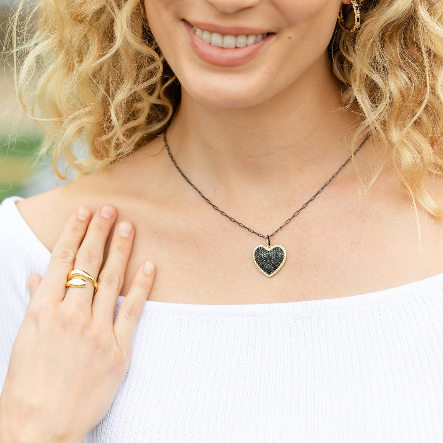 Heart Pendant on Paperclip Chain