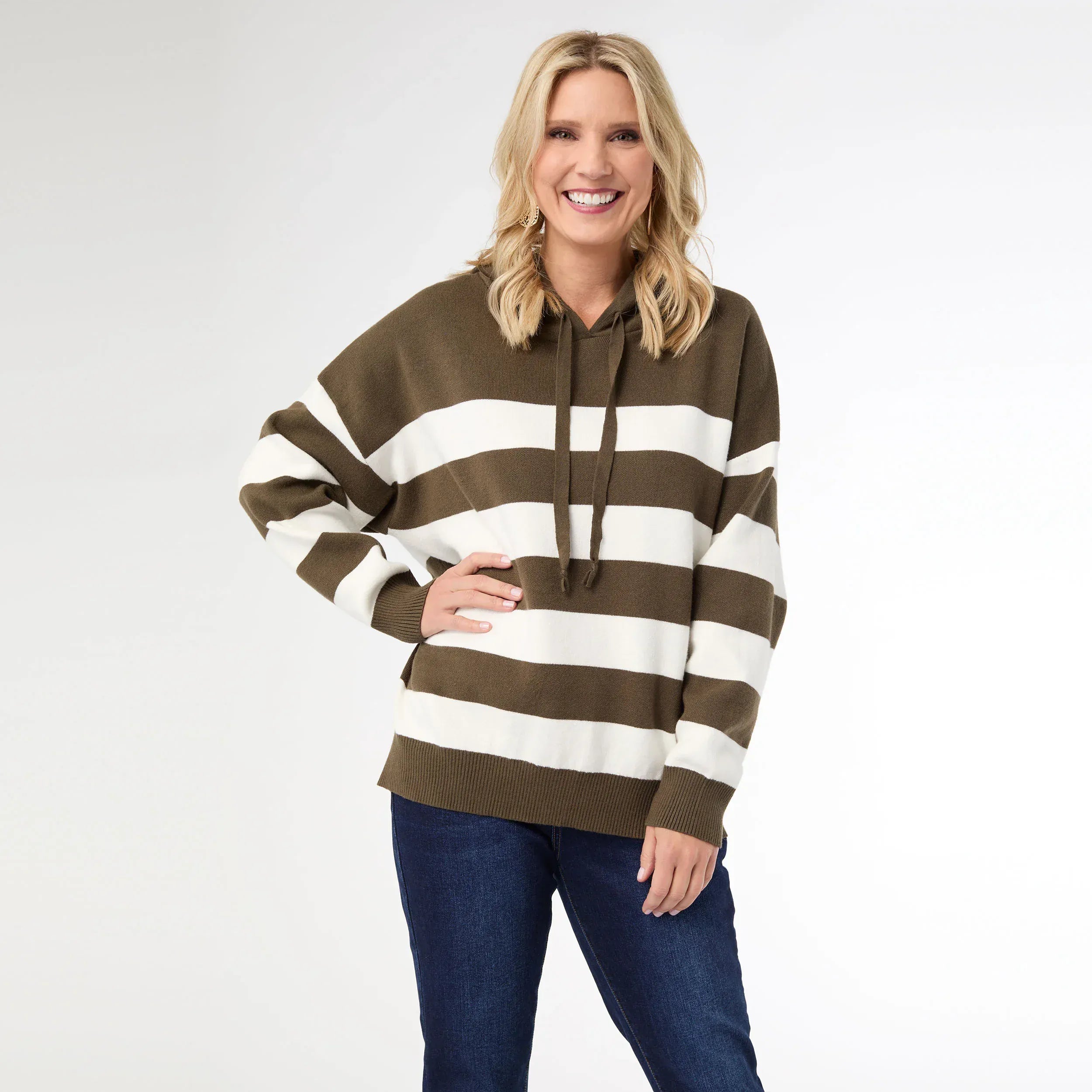 Humble Roots Boutique Heavenly-Luxe Stripe Pullover with Hood