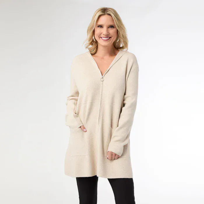 Heavenly-Luxe Zip Up Hooded Cardigan