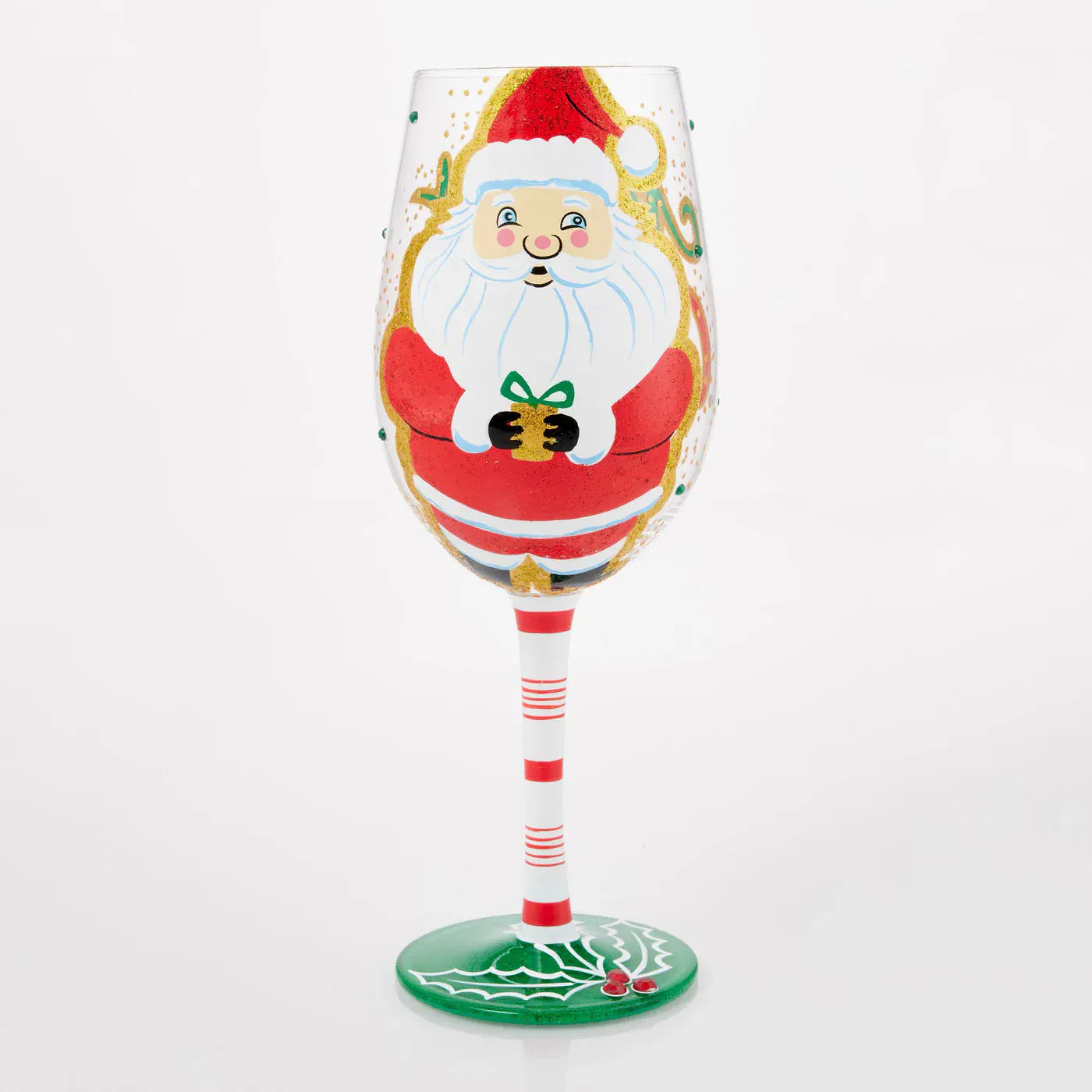 Here Comes Santa Claus Wine Glass