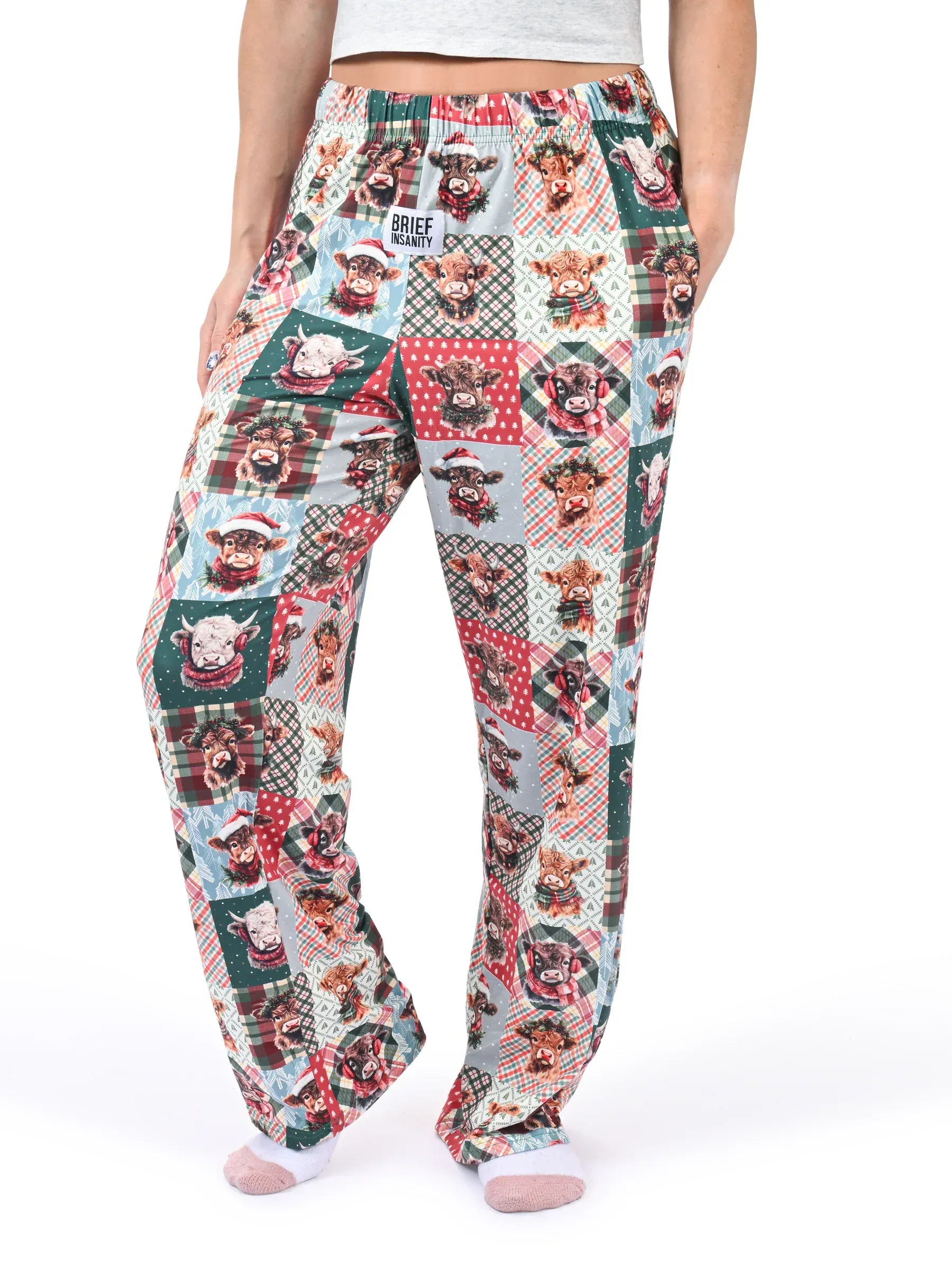 Brief Insanity Lounge Pants Highland Cow Christmas Lounge Pants