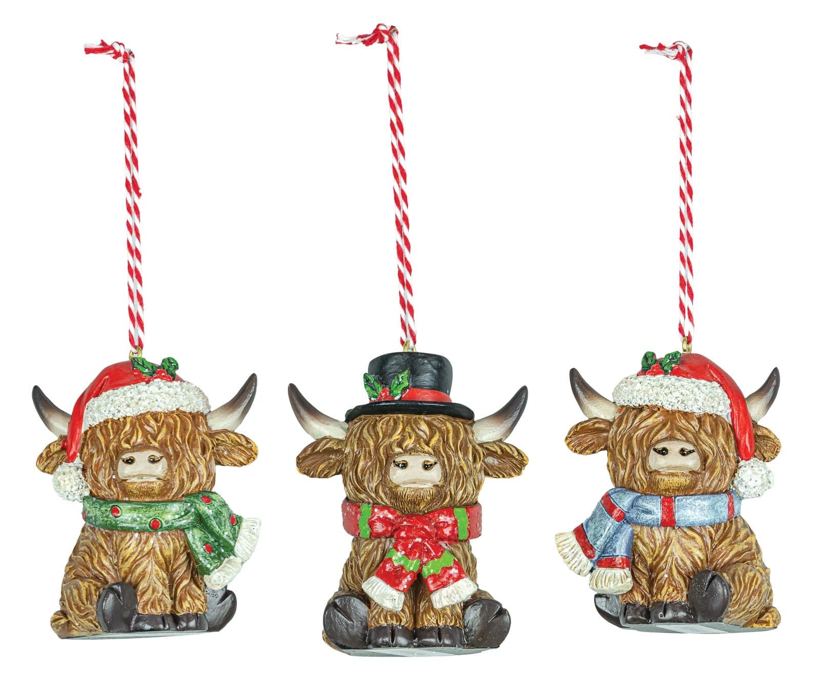 Hannah's Seasonal Decor Holiday Highland Cow Ornament