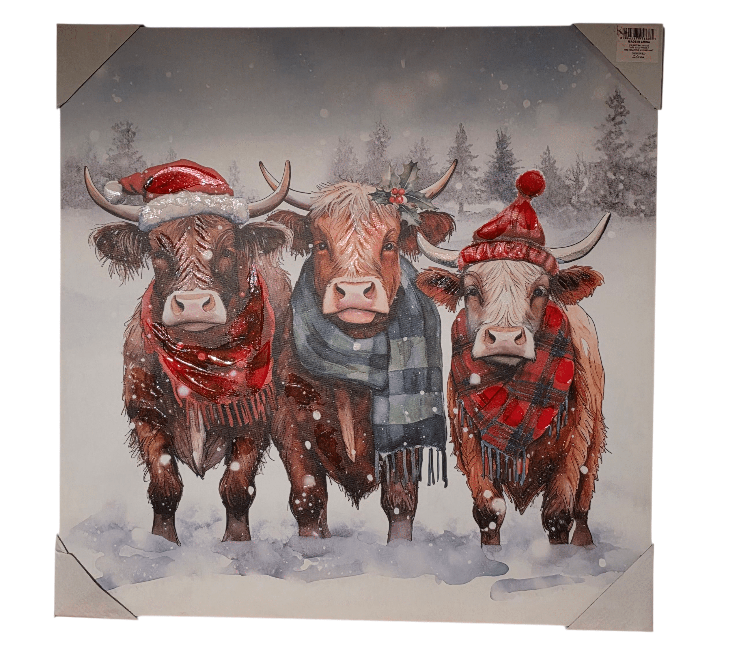 MJJ #8 (Melissa) Wall Art Holiday Highland Cow Wall Art