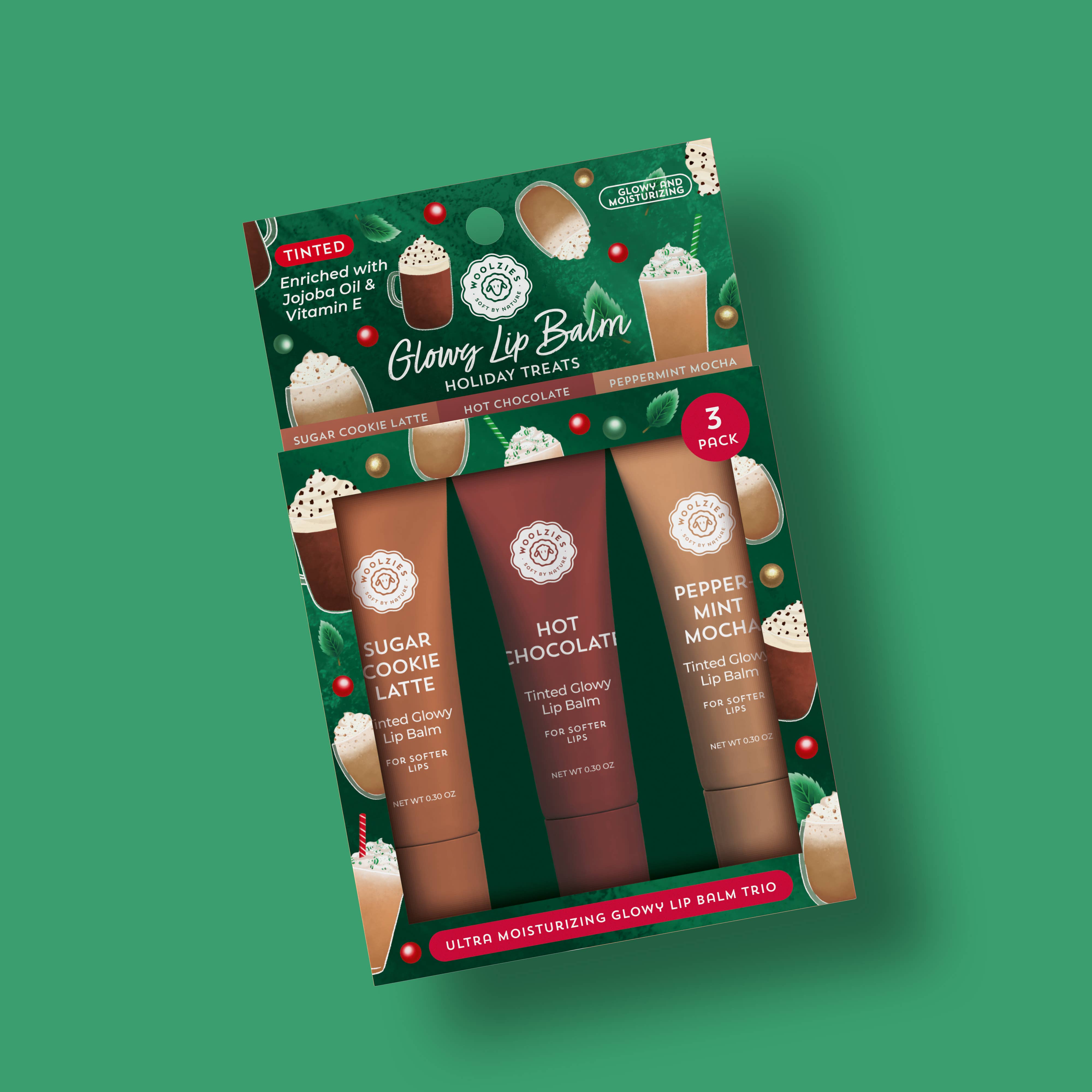 Holiday Treats Glowy Lip Balm  Trio