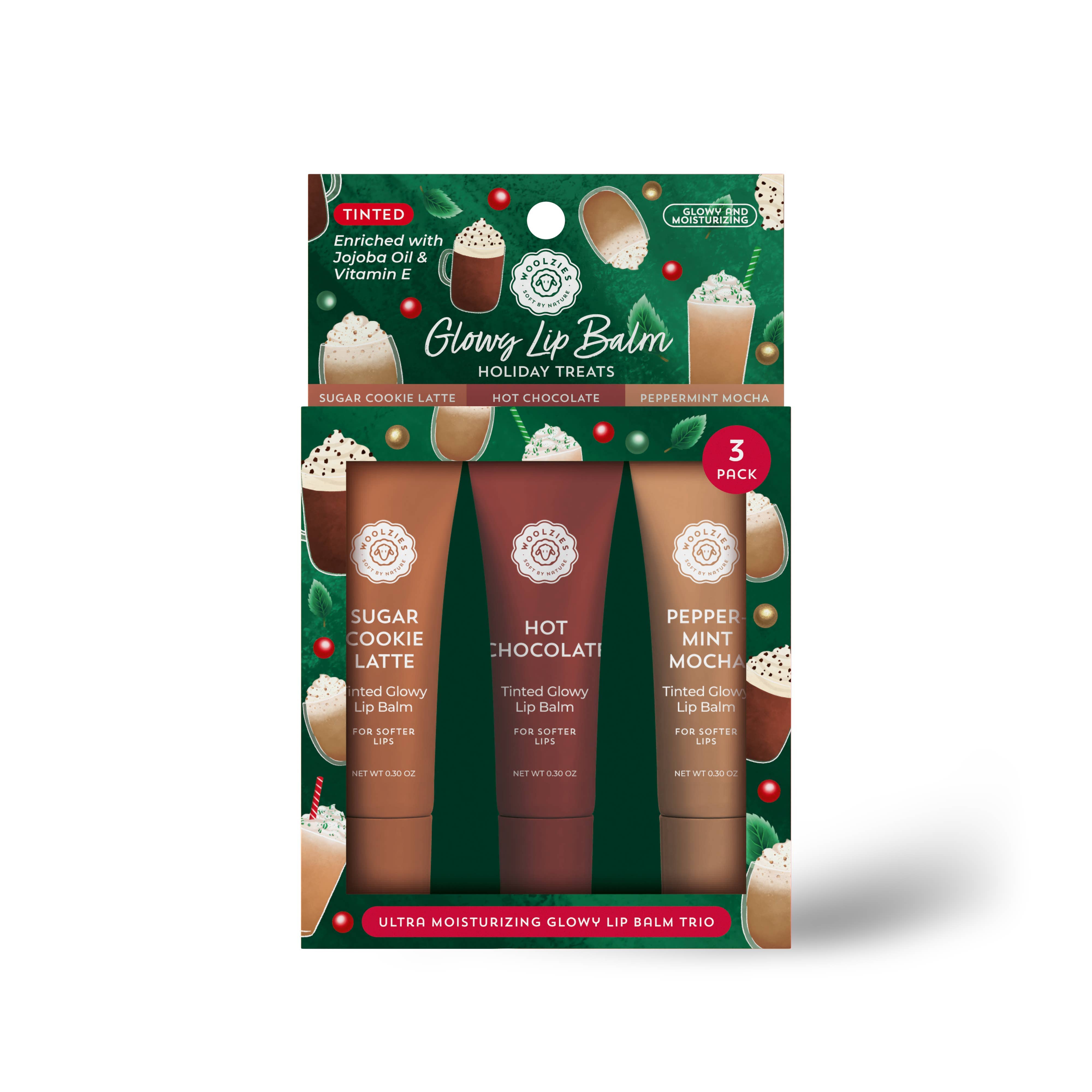 Woolzies Holiday Treats Glowy Lip Balm  Trio