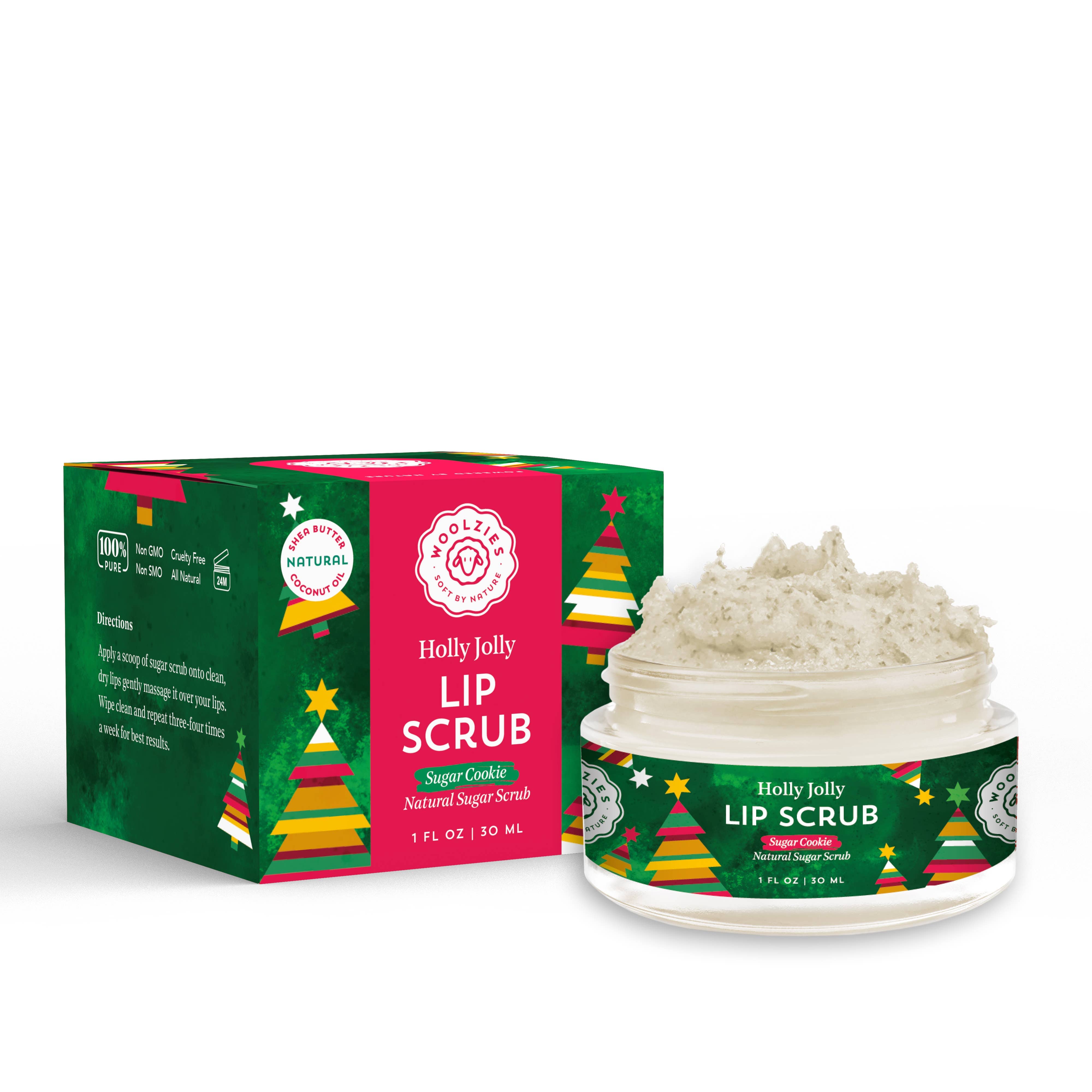 Woolzies Holly Jolly Holiday Sugar Lip Scrub | Shea & Cocoa Butter