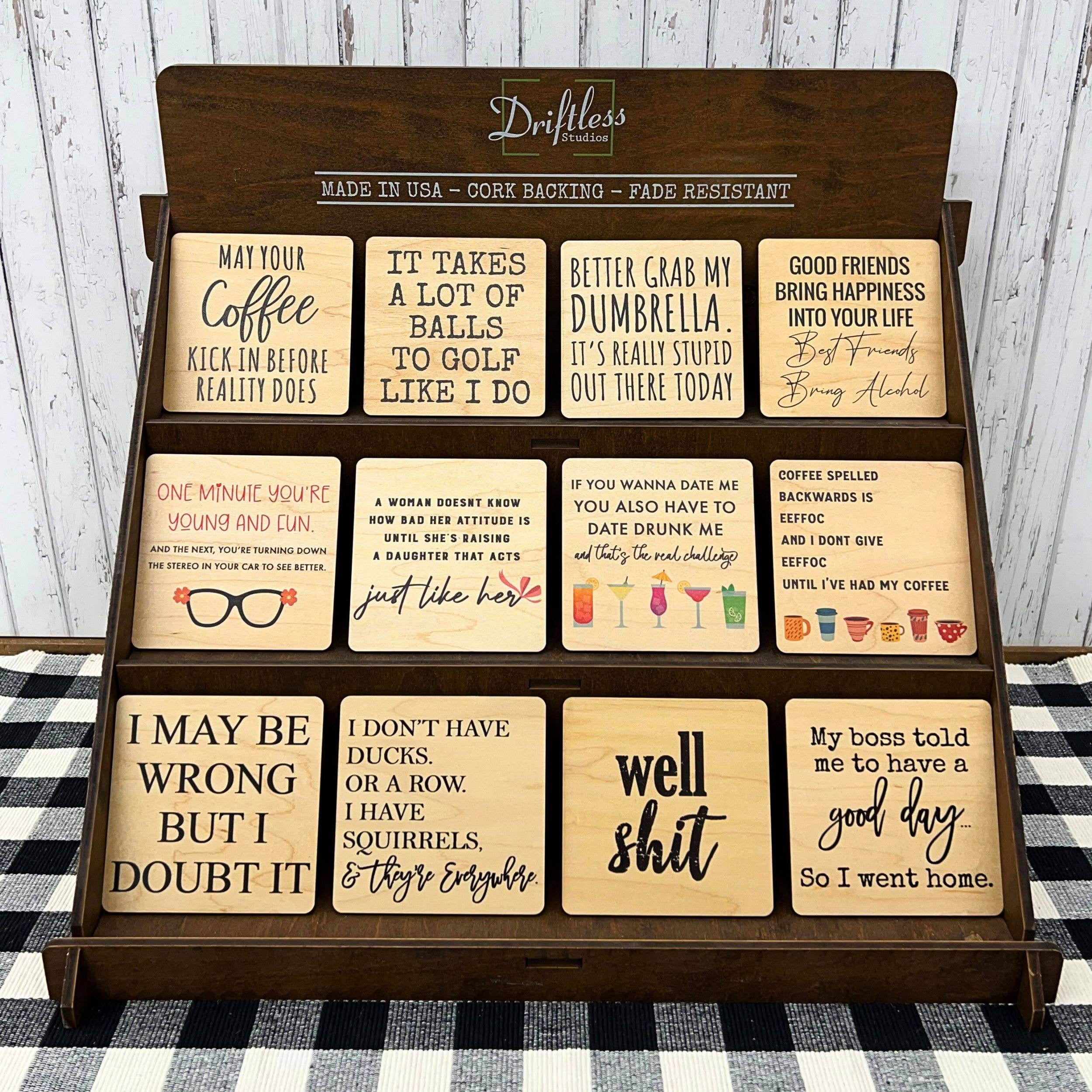 Driftless Studios I Have Squirrels & They're Everywhere Wooden Coasters