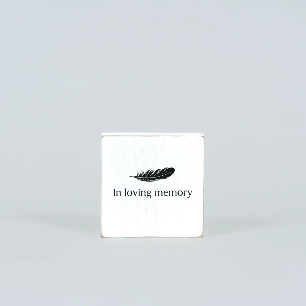 MJJ #8 (Melissa) Wood Block Sign In Loving Memory Square Block