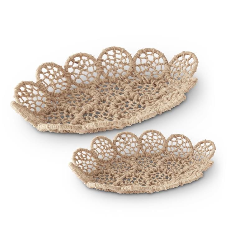 Iron Framed Jute Braided Nesting Trays