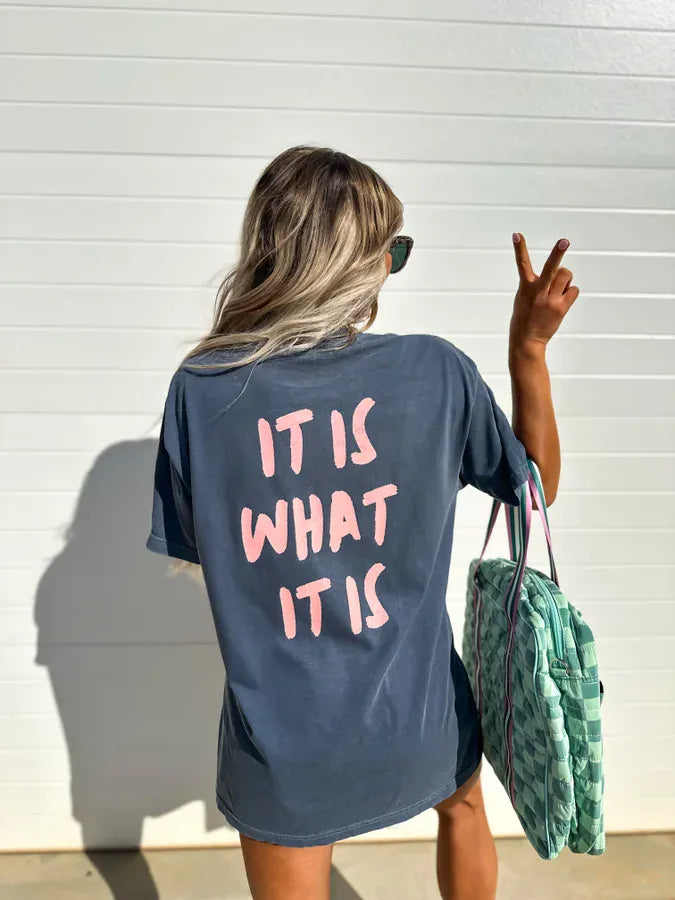 DMB #7 (Dani Mae Boutique Nicole) t-shirt It Is What It Is Denim Graphic Tee