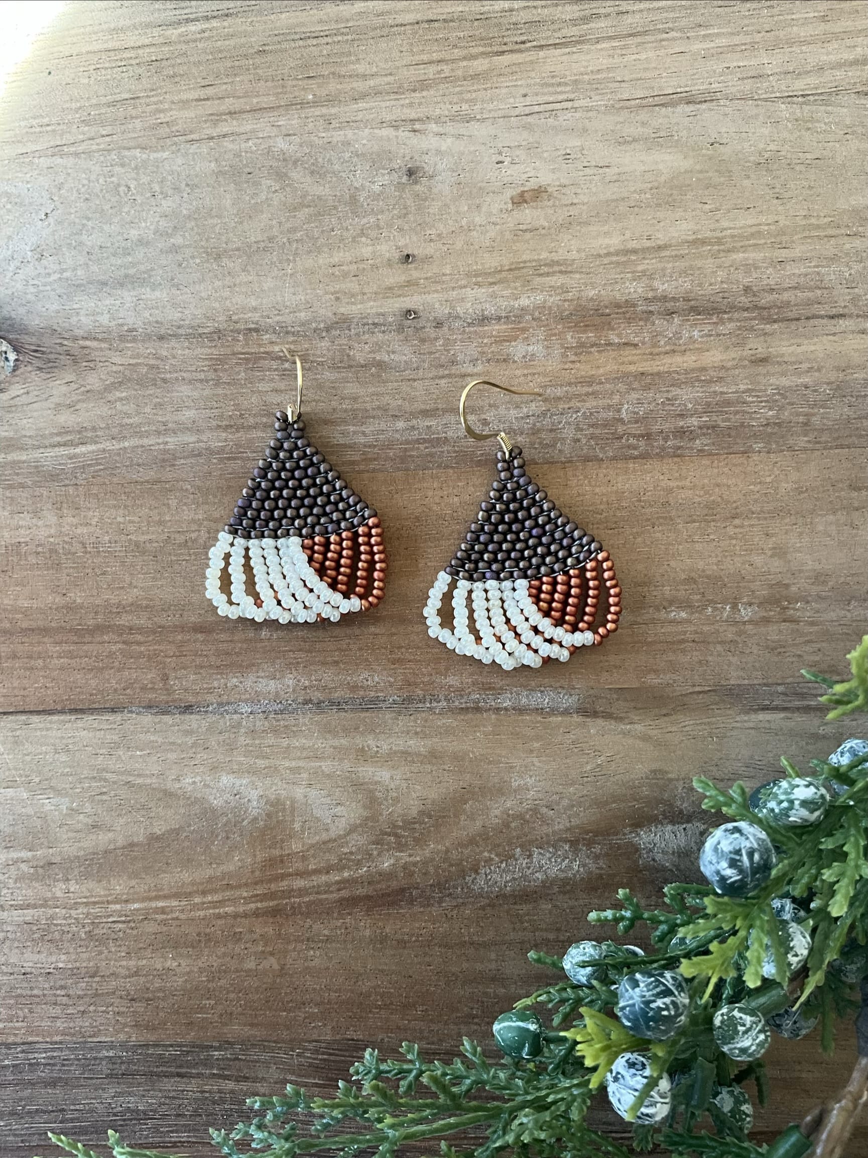 Ivy Seed Bead Earrings