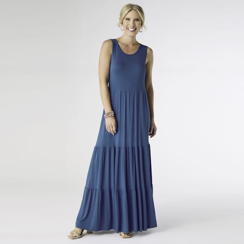 CoCo Carmen Janie Solid Ceramic Tiered Maxi Dress