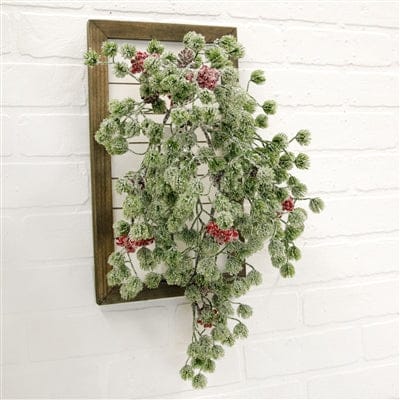 WT Collection Seasonal Decor Japanese Pine and Red Berry Dripping Garland