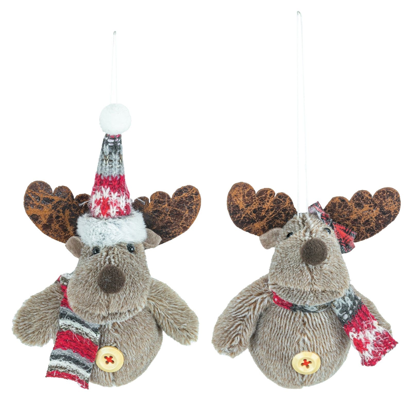 Hannah's Seasonal Decor Jolly Plaid Moose Ornament