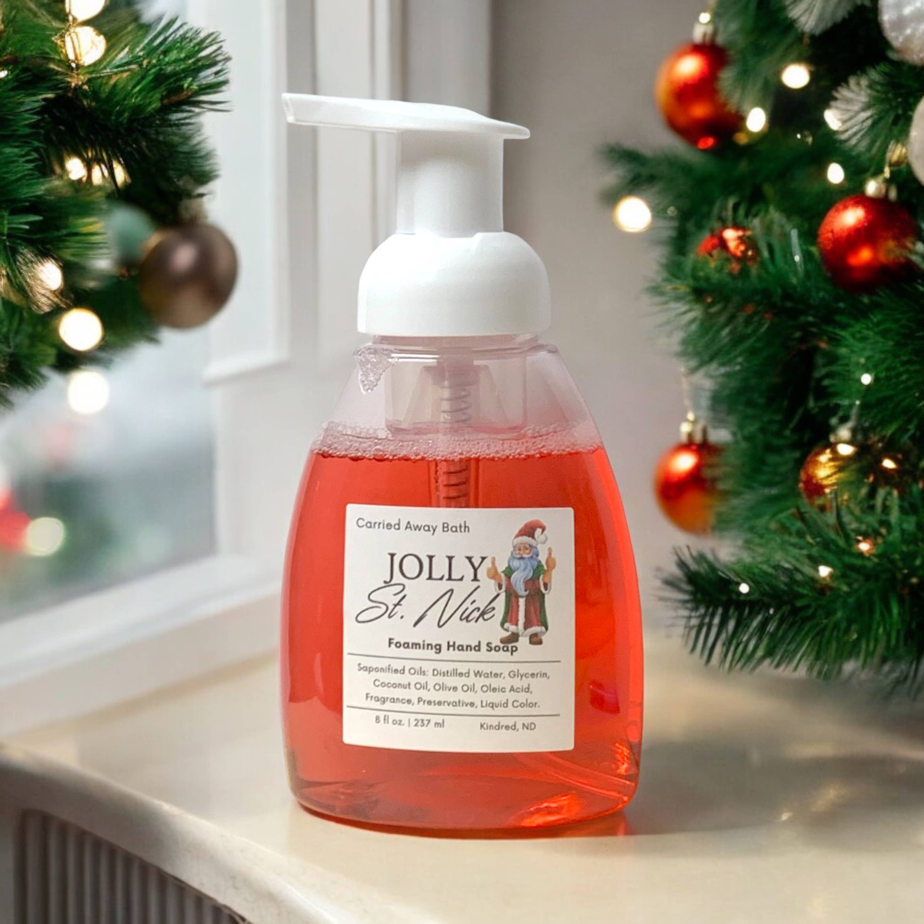 Carried Away Bath Christmas Hand Soap Set Jolly St. Nick Foaming Hand Soap