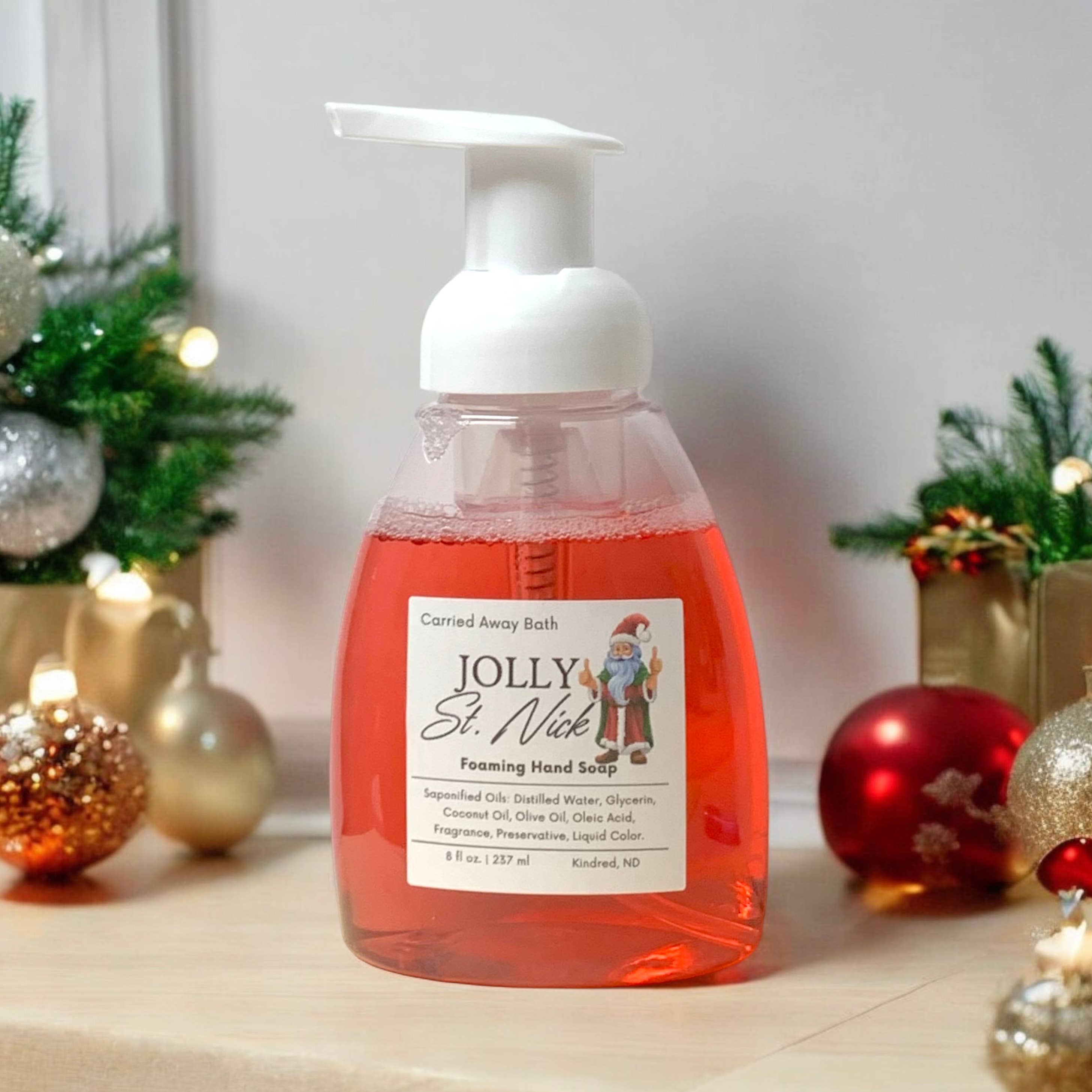 Carried Away Bath Christmas Hand Soap Set Jolly St. Nick Foaming Hand Soap