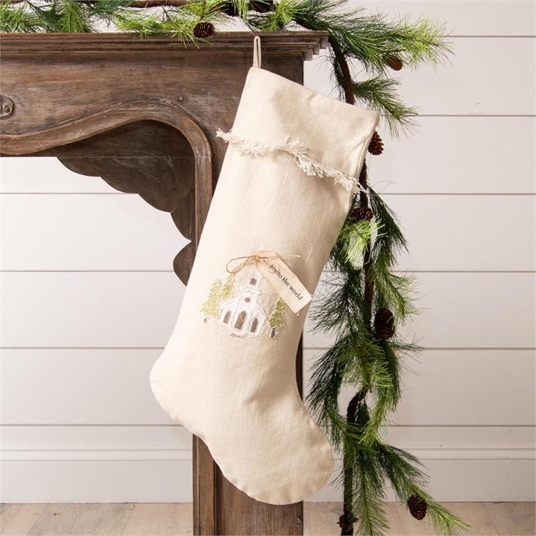Audrey's Seasonal Decor Joy To The World Church Stocking