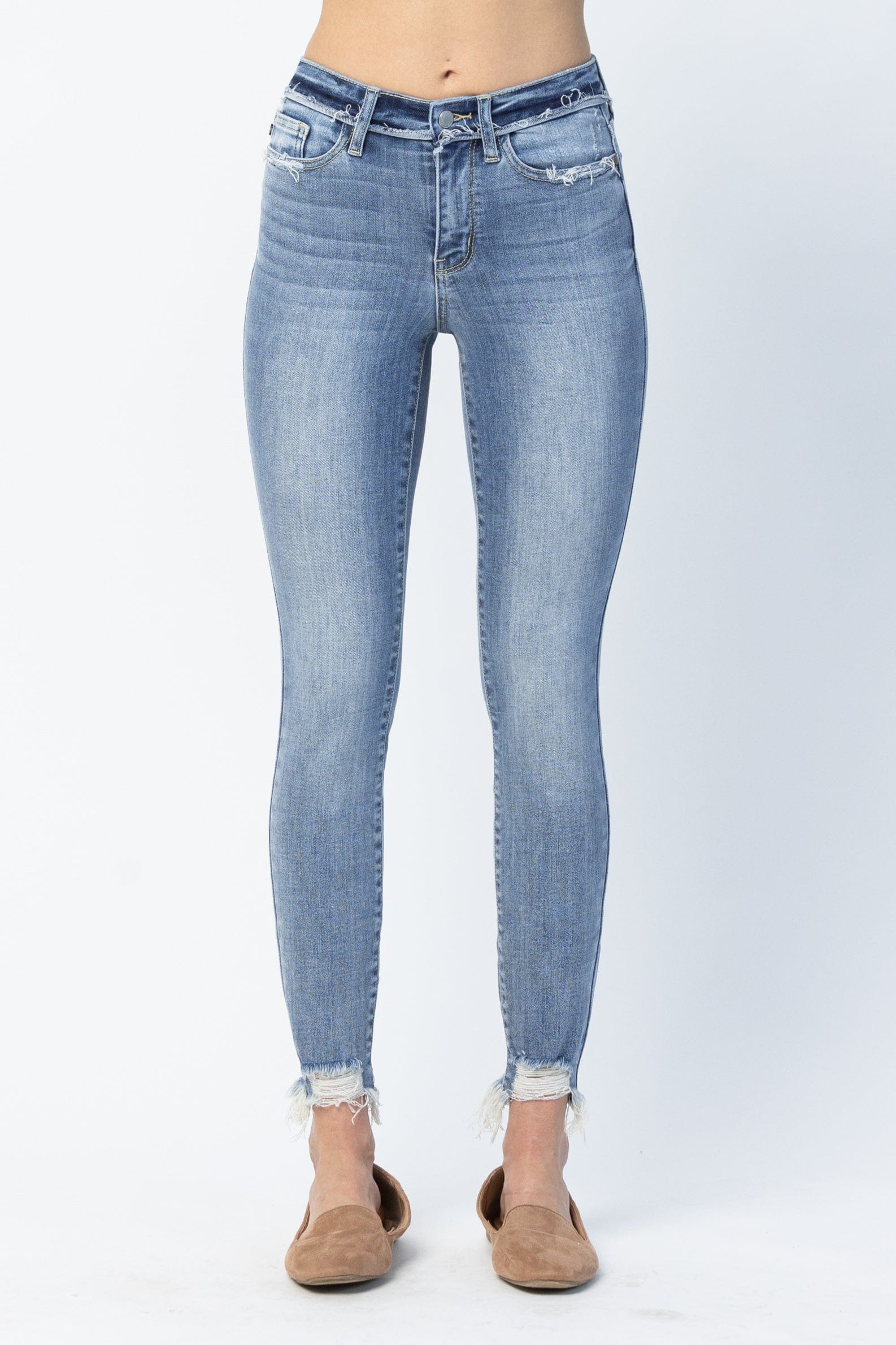 Judy Blue Anya Light Detailed Mid Rise Skinny Jean