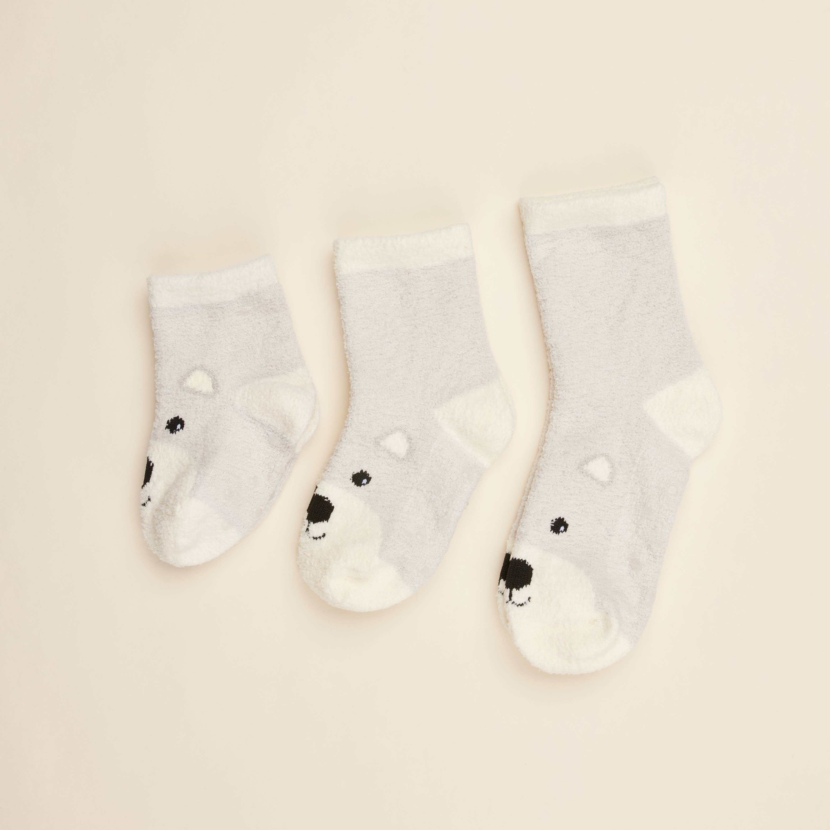 Kids Marshmallow Bear Crew Slipper Socks