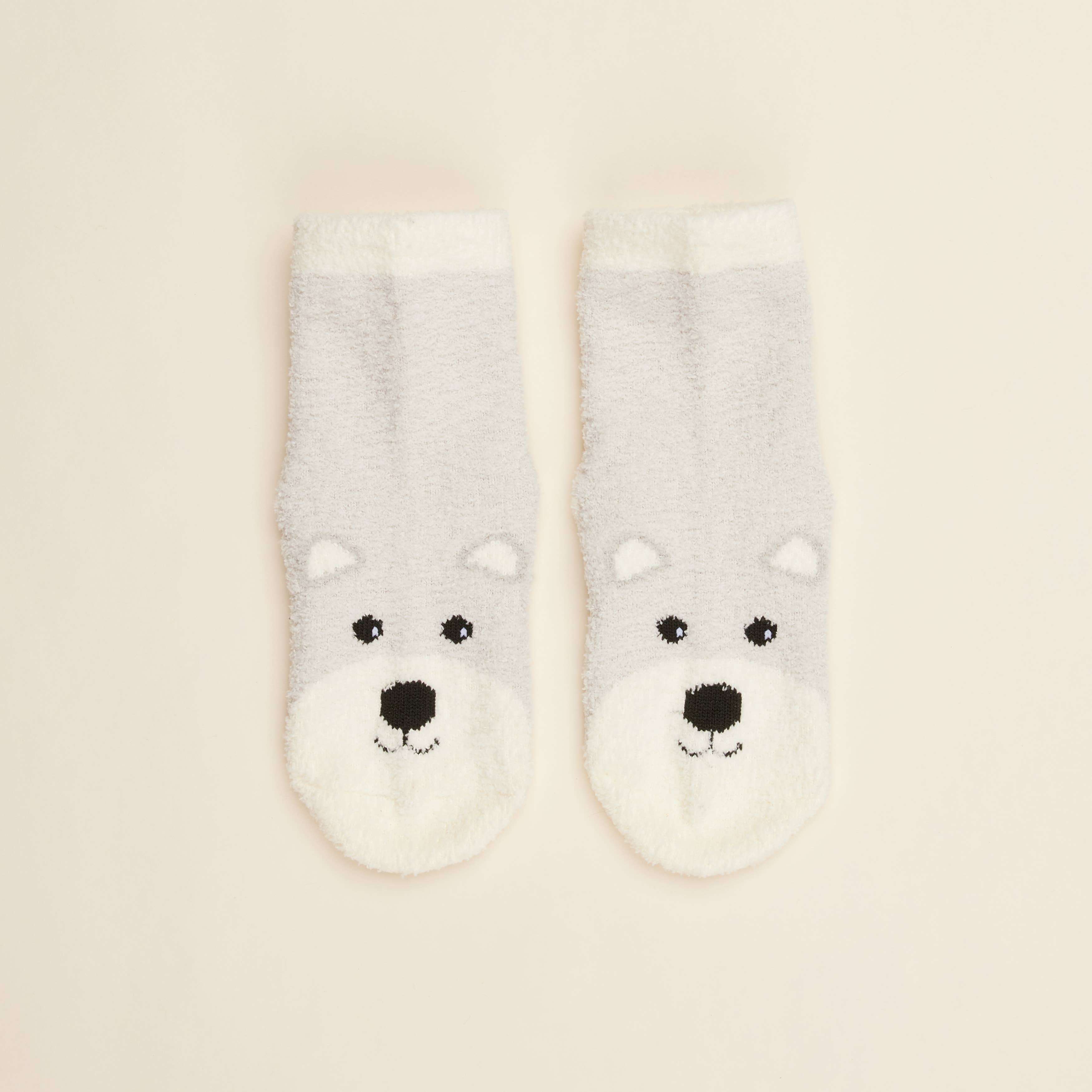 Kids Marshmallow Bear Crew Slipper Socks