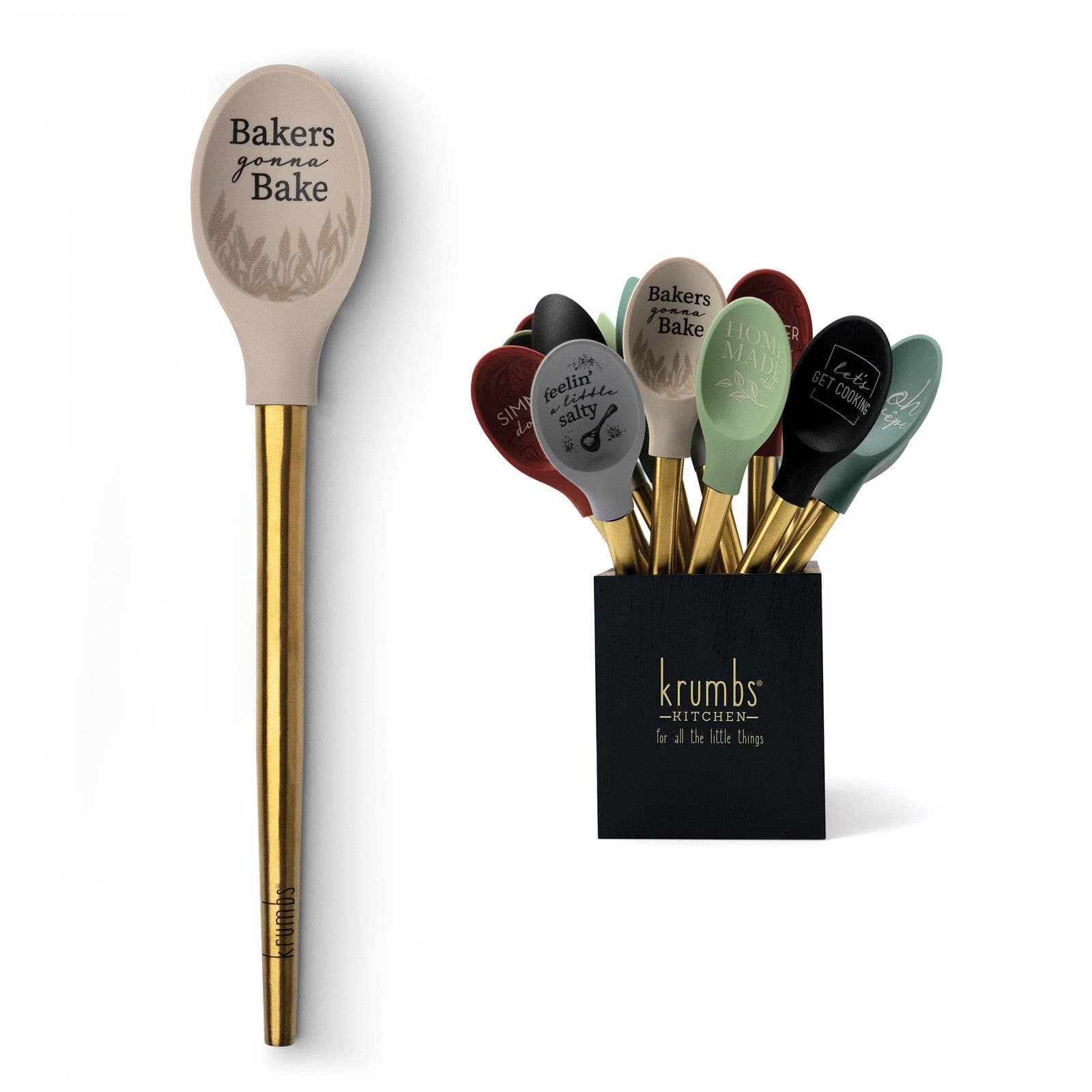 Krumbs Kitchen Elements Spoon w/Metallic Gold Handle