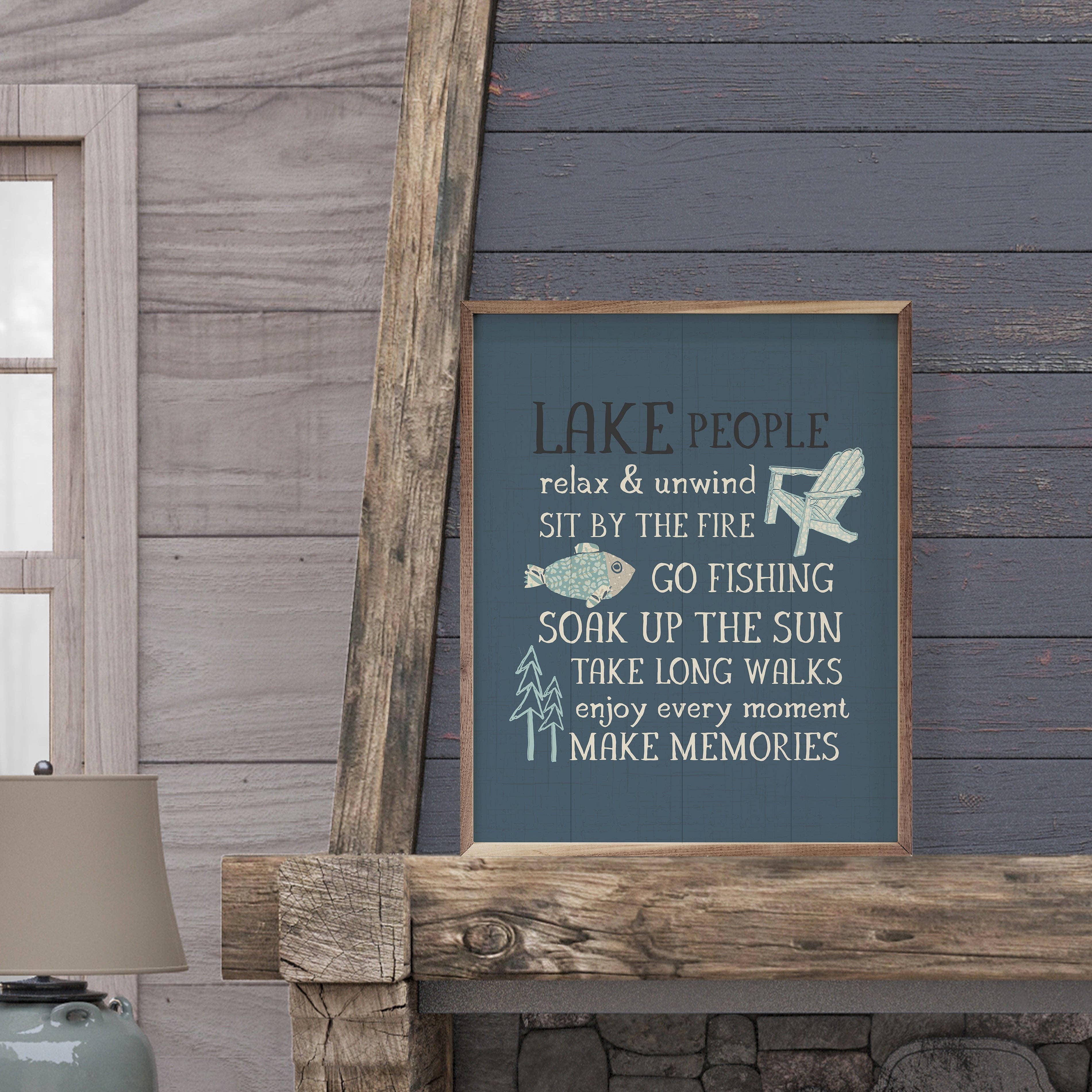Lake People Blue By Amylee Weeks Sign