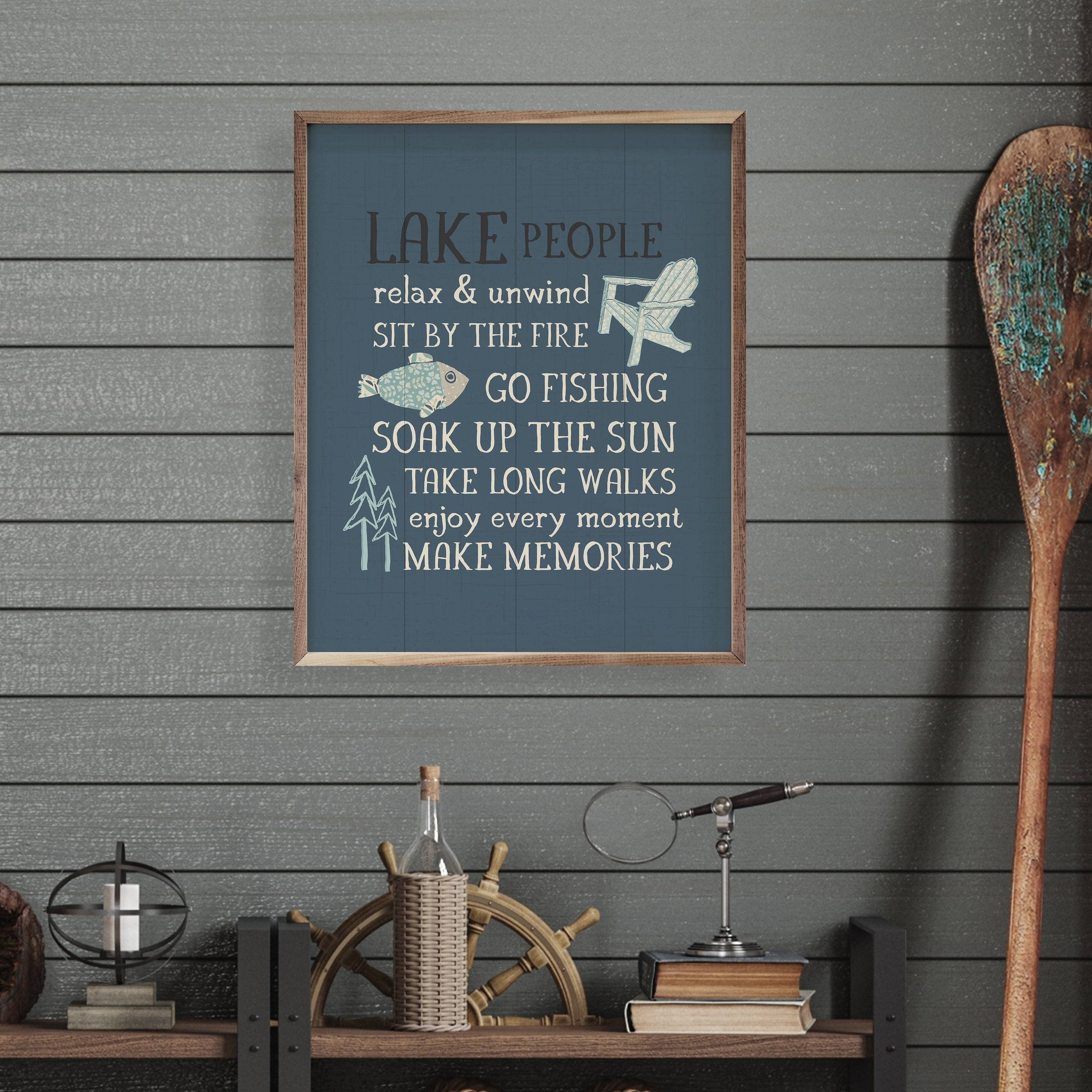 Lake People Blue By Amylee Weeks Sign