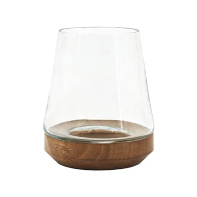 Large Candle Cutout Hurricane Glass