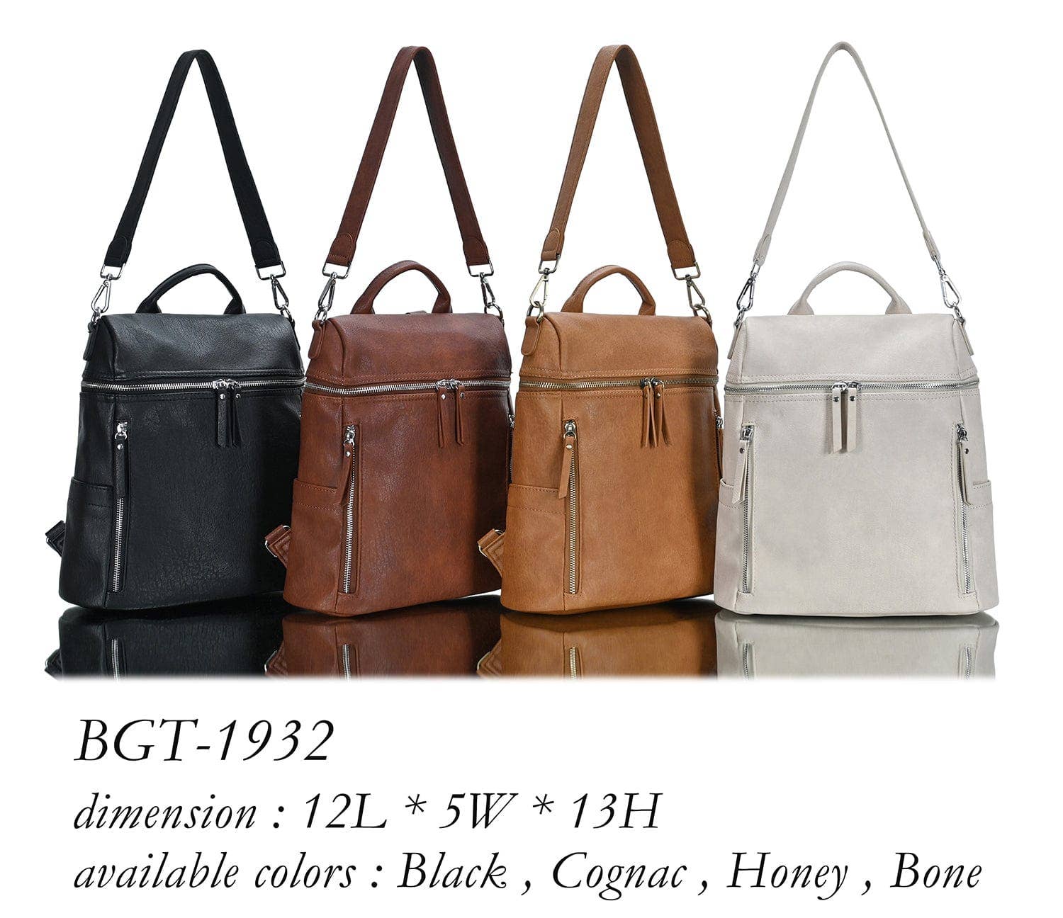 MiMi Wholesale Backpack Cognac Brown Leanne Convertible Backpack