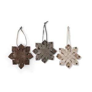 MJJ #8 Seasonal Decor Leather Snowflake Ornament