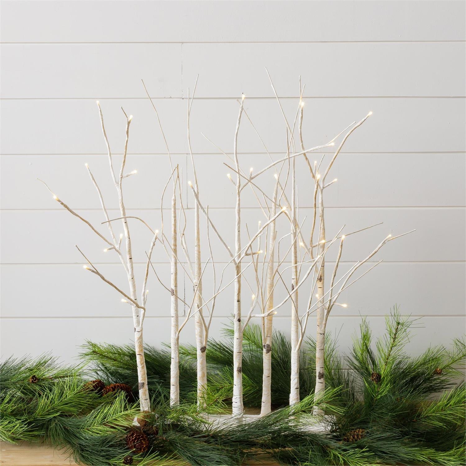 LED Lighted Birch Tree Forest