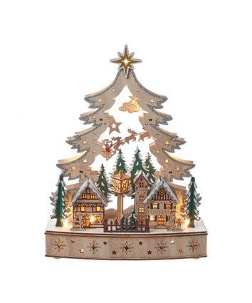 Kurt Adler Seasonal Decor LED Santa Christmas Tree Village