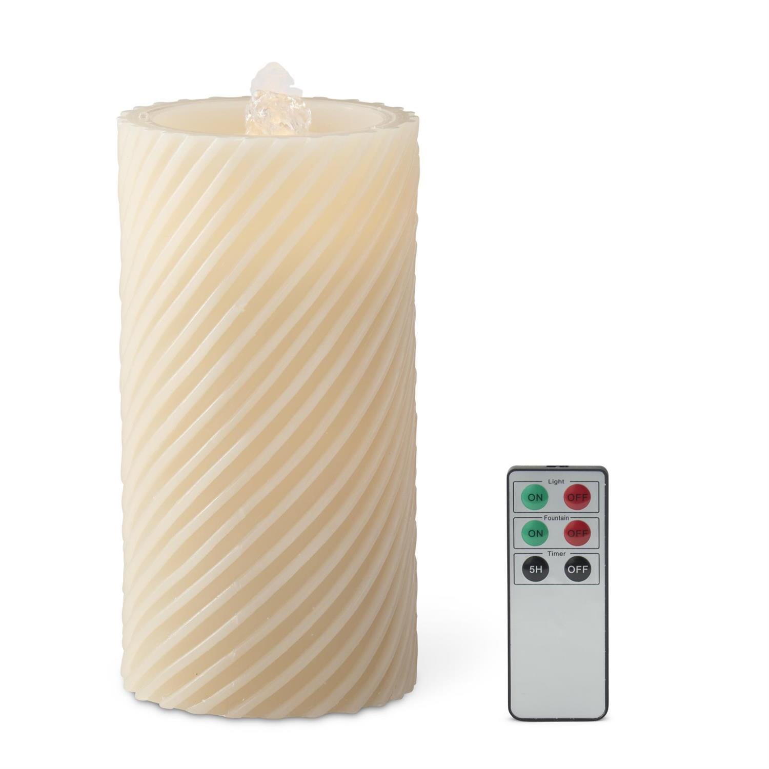 LED Wax Pillar Fountain Candle w/Timer