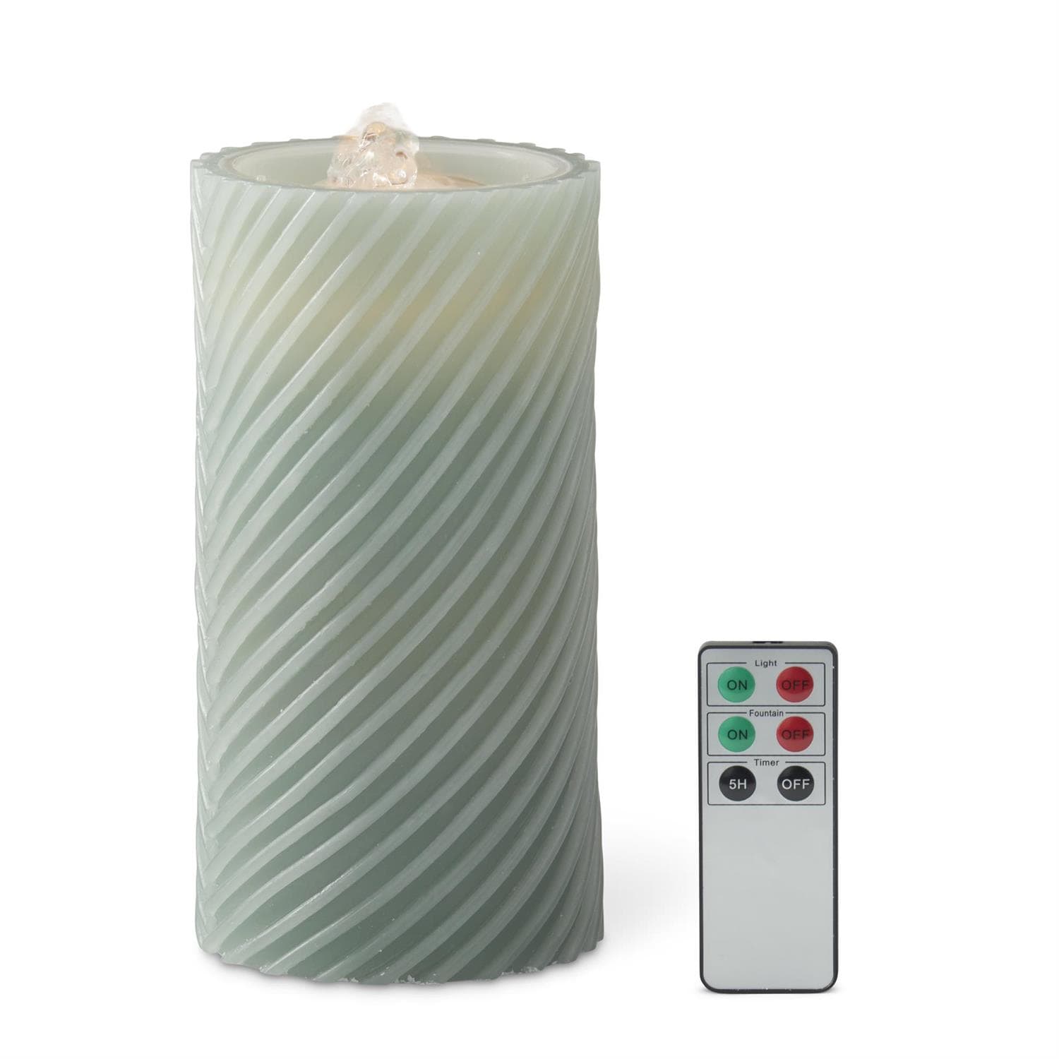 K&K Candle Beige LED Wax Pillar Water Candle w/Timer