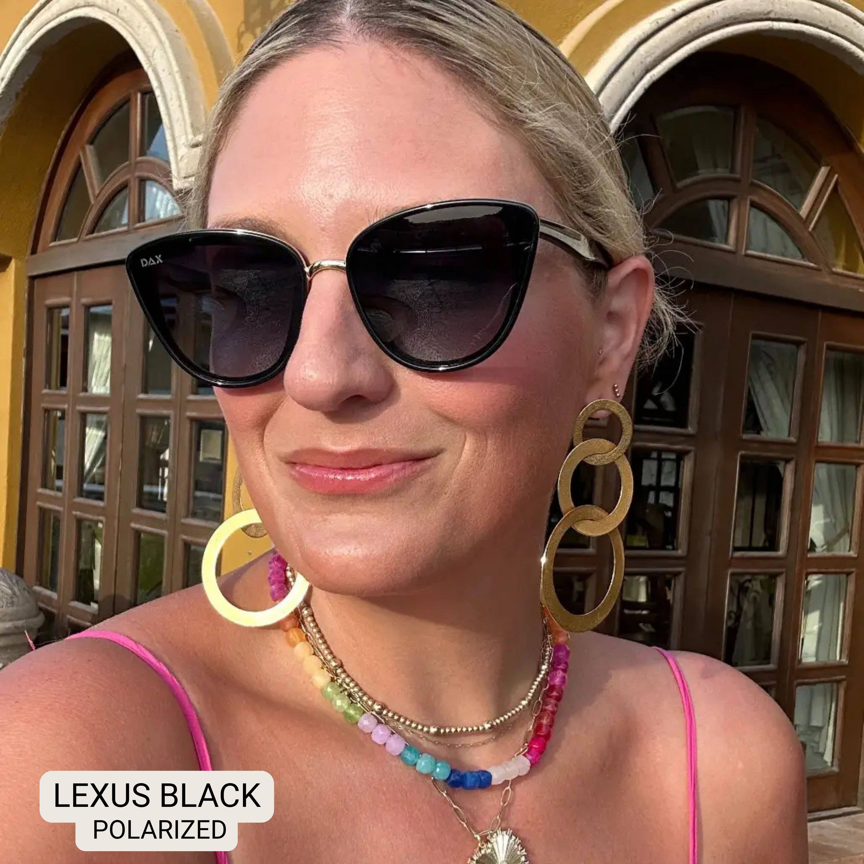 Lexus Women's Polarized Medium Cat Eye Sunglasses