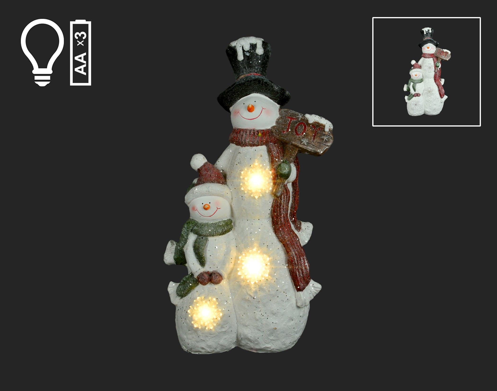 Light-Up Flocked Snowman