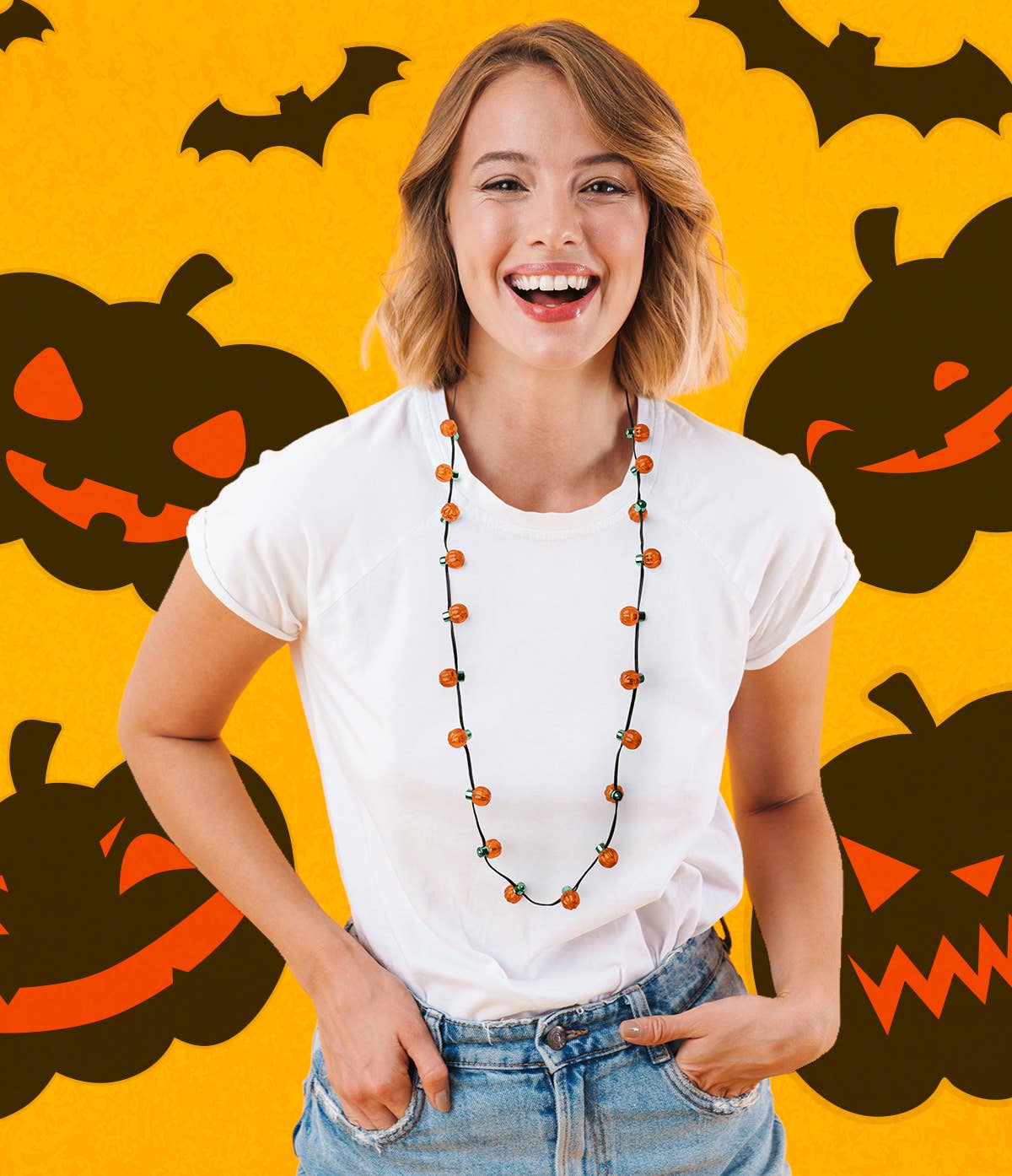 Light-Up Pumpkin Necklace