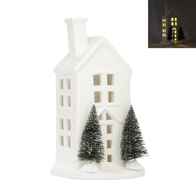 WT Collection Seasonal Decor Lighted Church w/Trees