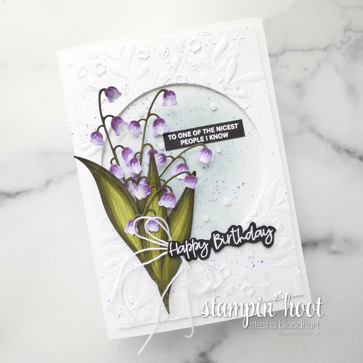 Lily of the Valley Handmade Birthday Card