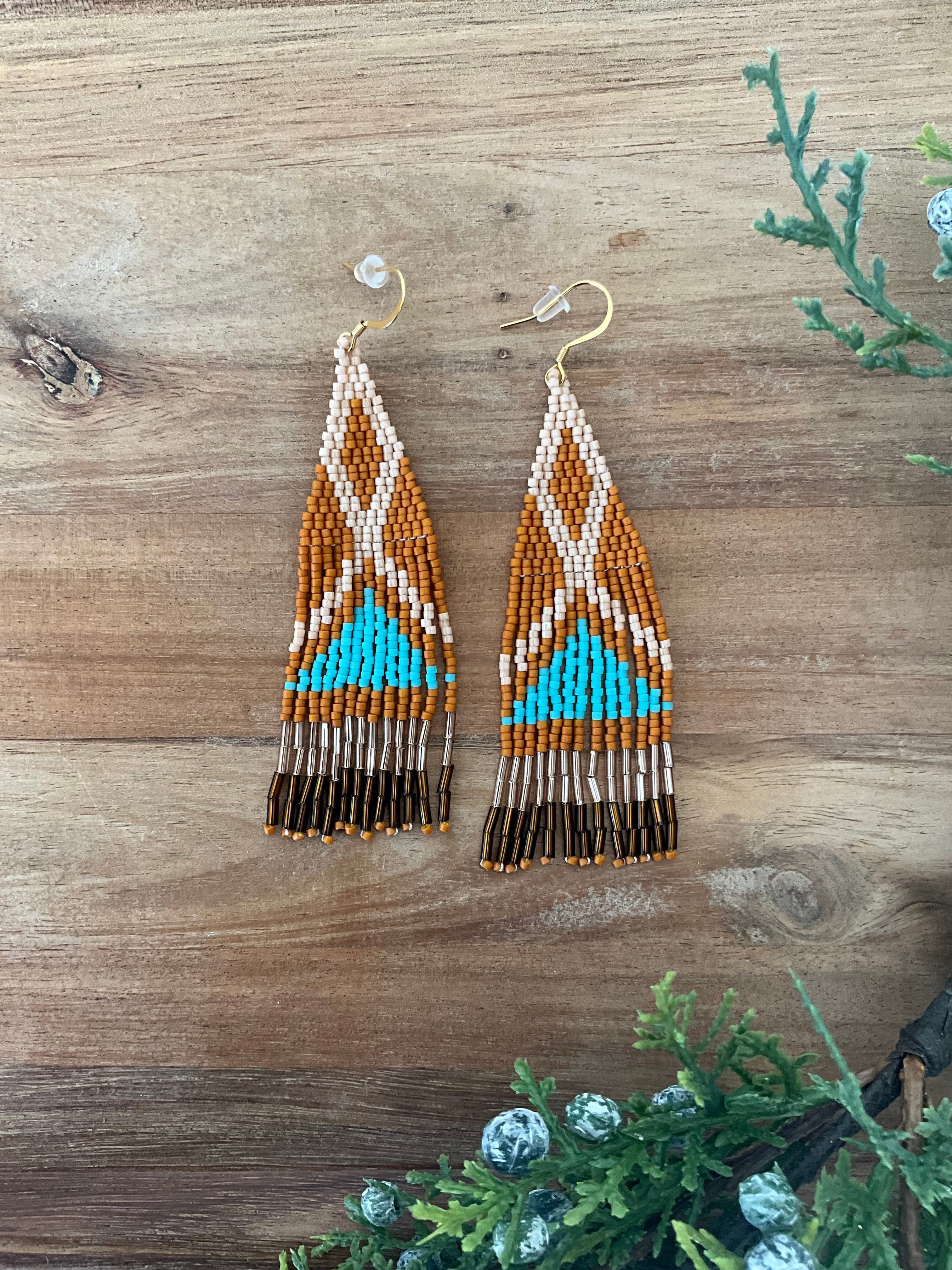 Lily Seed Bead Earrings