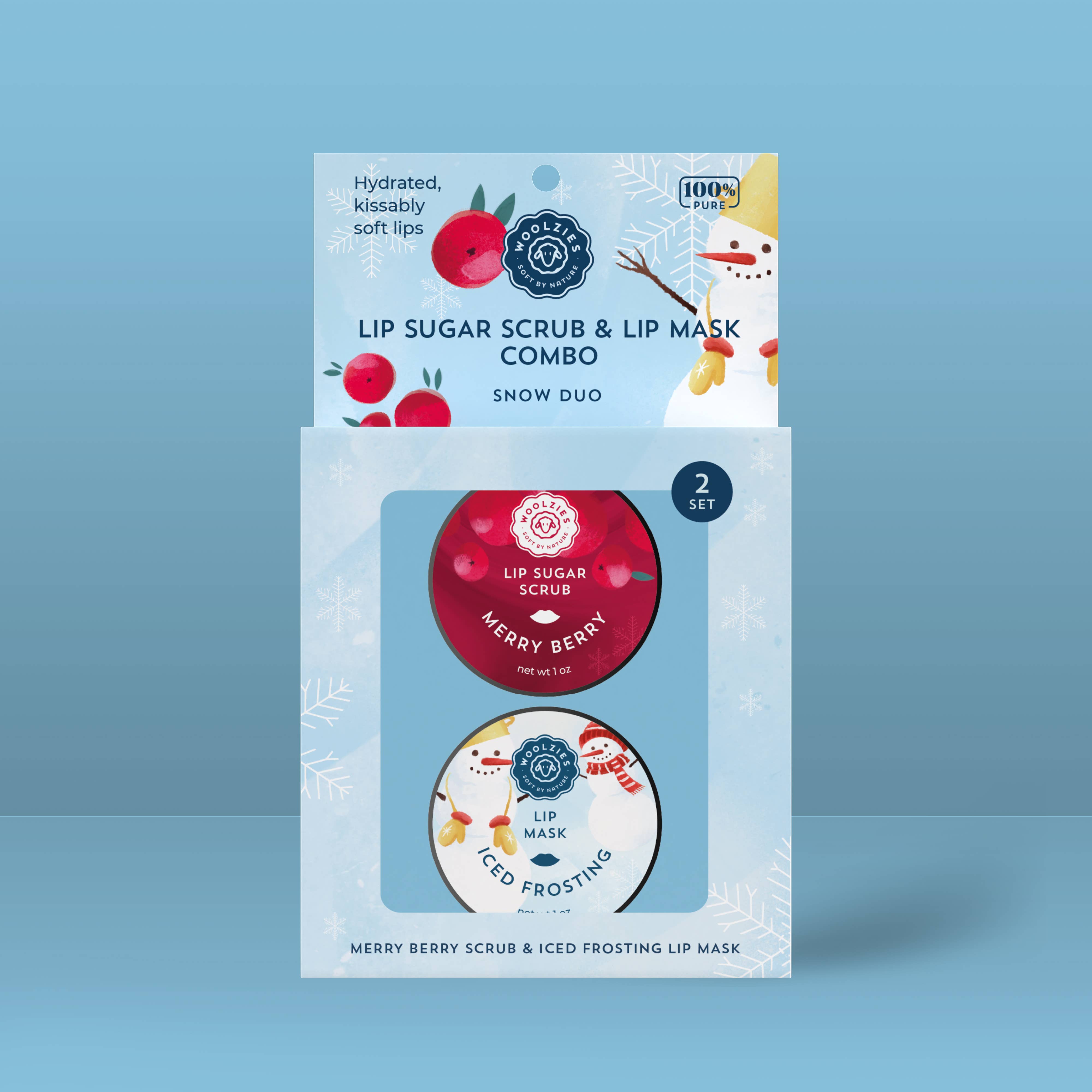 Woolzies Lip Sugar Scrub & Lip Mask Snow Duo: Original