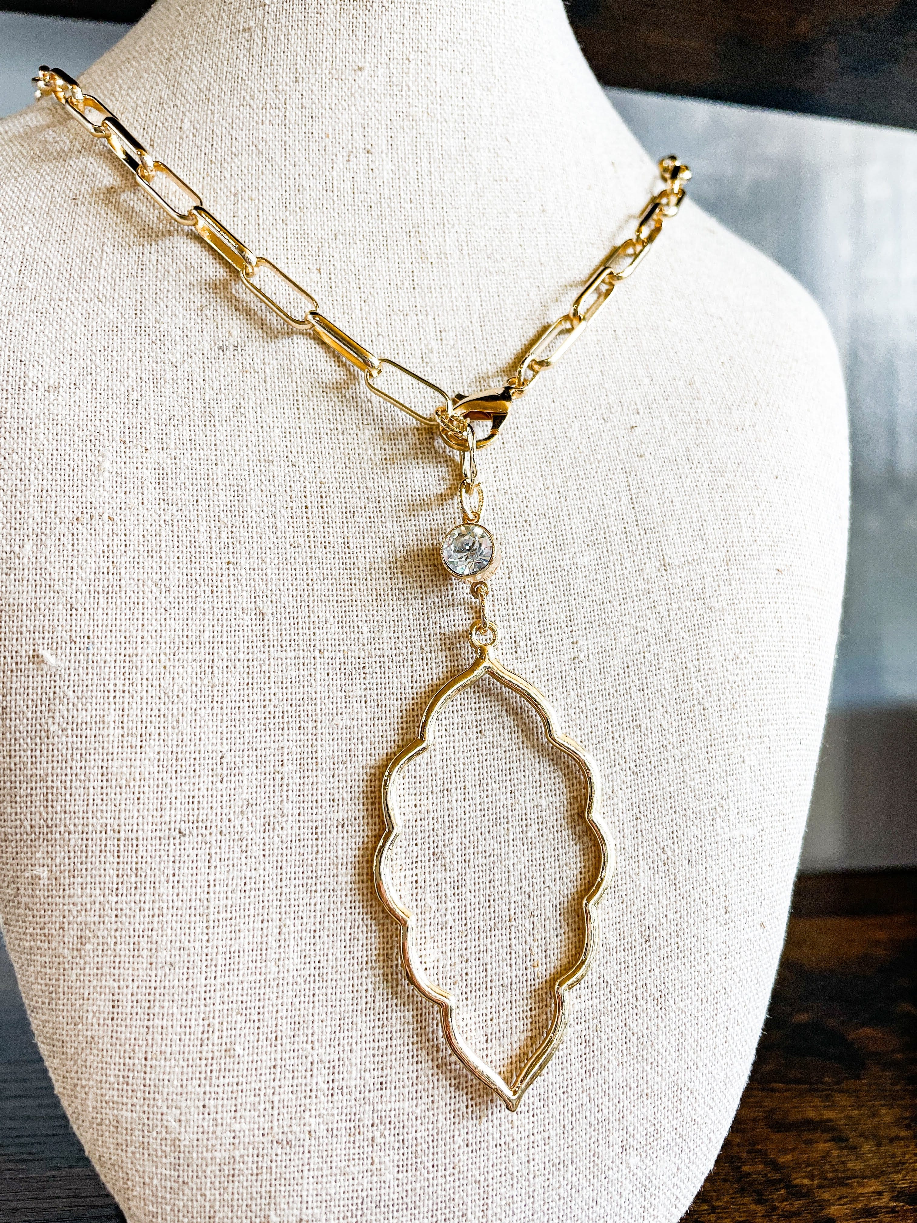 Lost & Found Trading Co. Necklace Long Chainlink Ring Drop Necklace