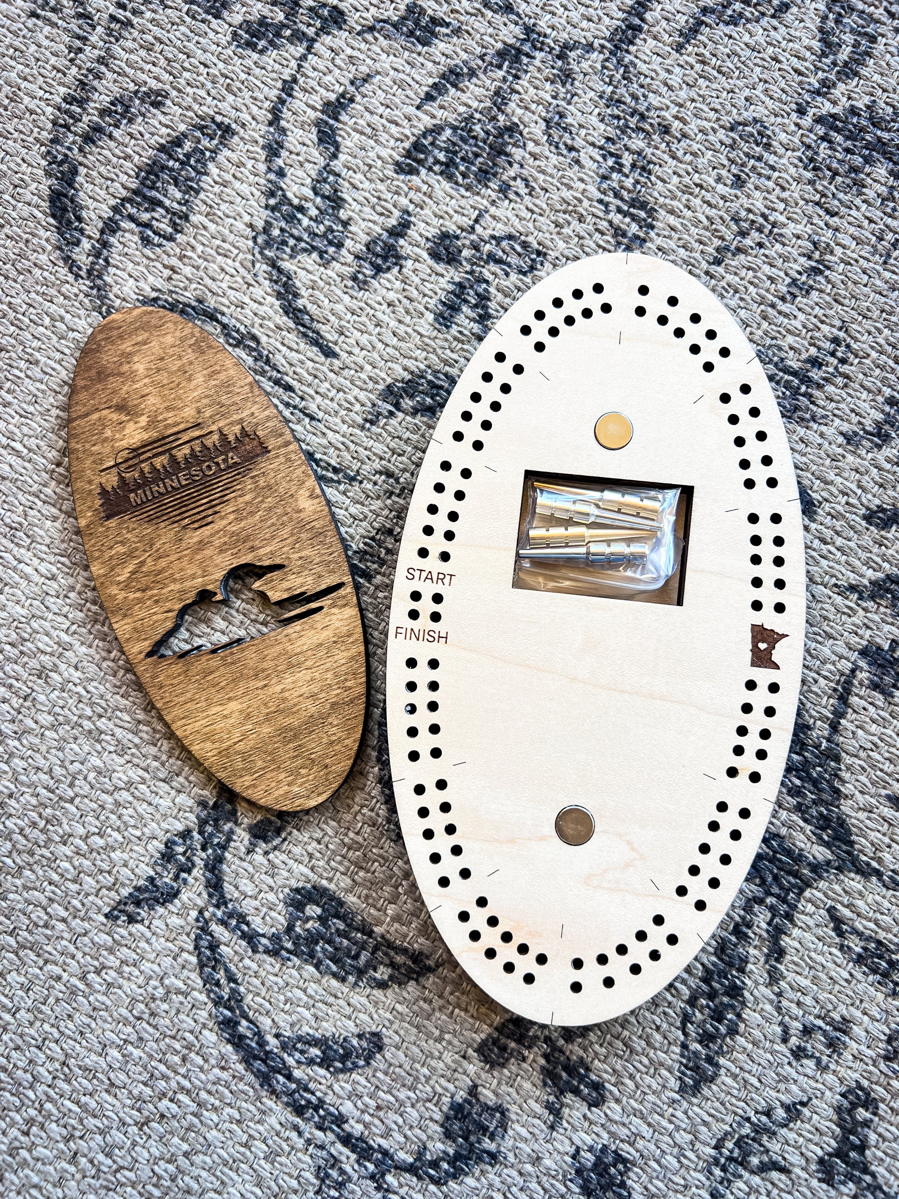 Loon Handmade Wood Cribbage Board