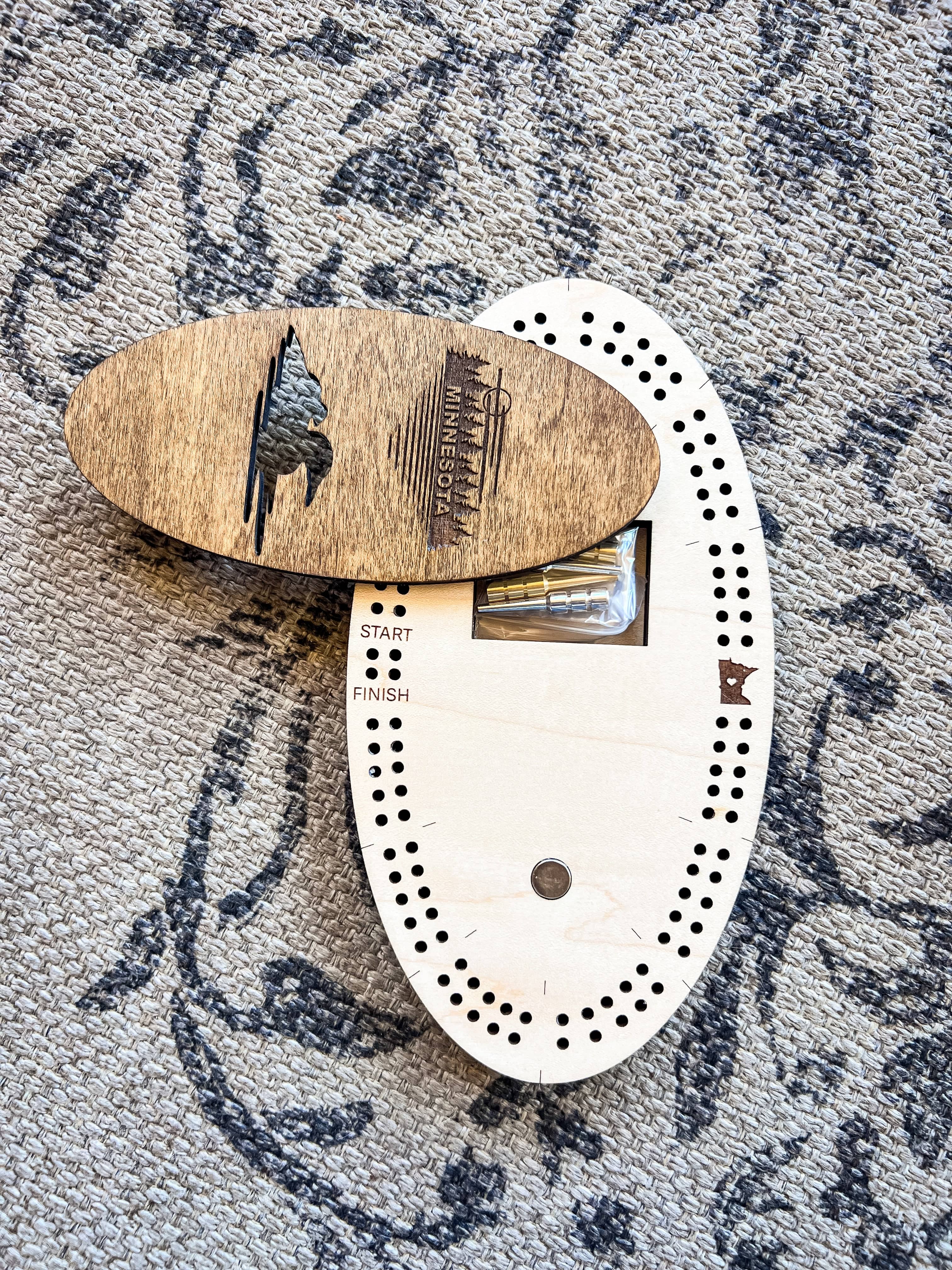 Loon Handmade Wood Cribbage Board